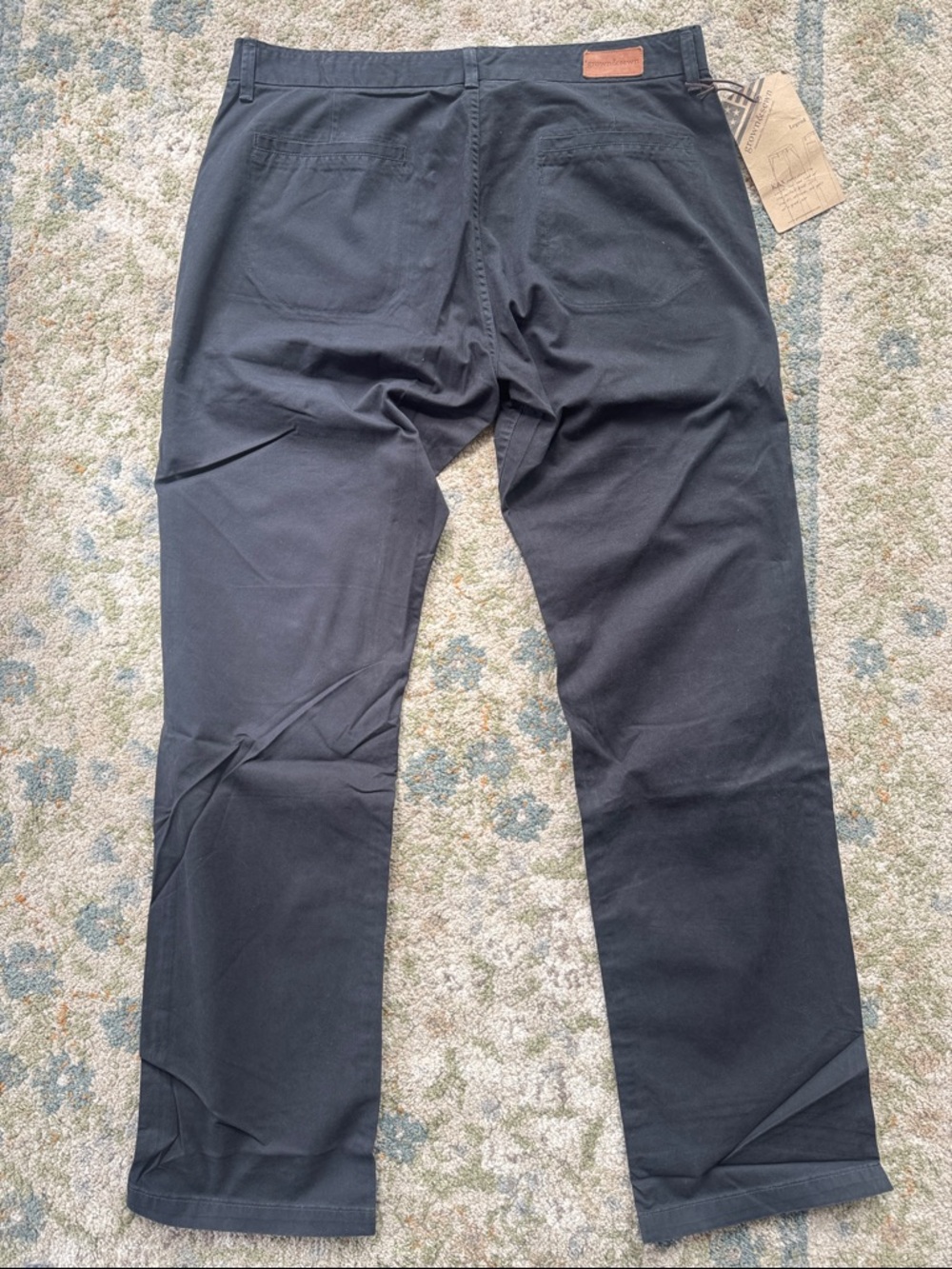 Grown & Sewn Legend Men's Black Chino Pants - Classic Straight Fit - 36